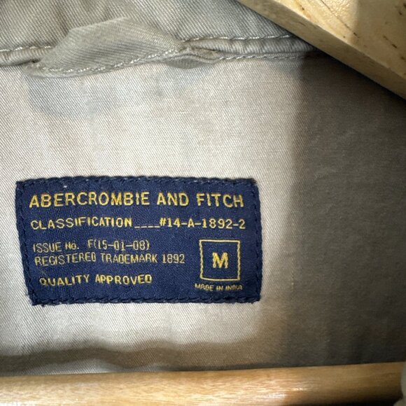 Abercrombie & Fitch Military Field Jacket Men’s M Olive Green 100% Cotton Y2K - Picture 3 of 8
